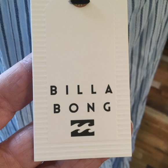 Billabong blue and white pinstripe mini dress new with tags - Picture 2 of 5